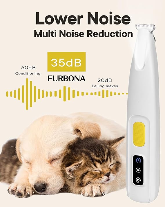 Dog Paw Trimmer LED Light, Waterproof Pet Hair Clipper, LED Display, 18mm Blade.